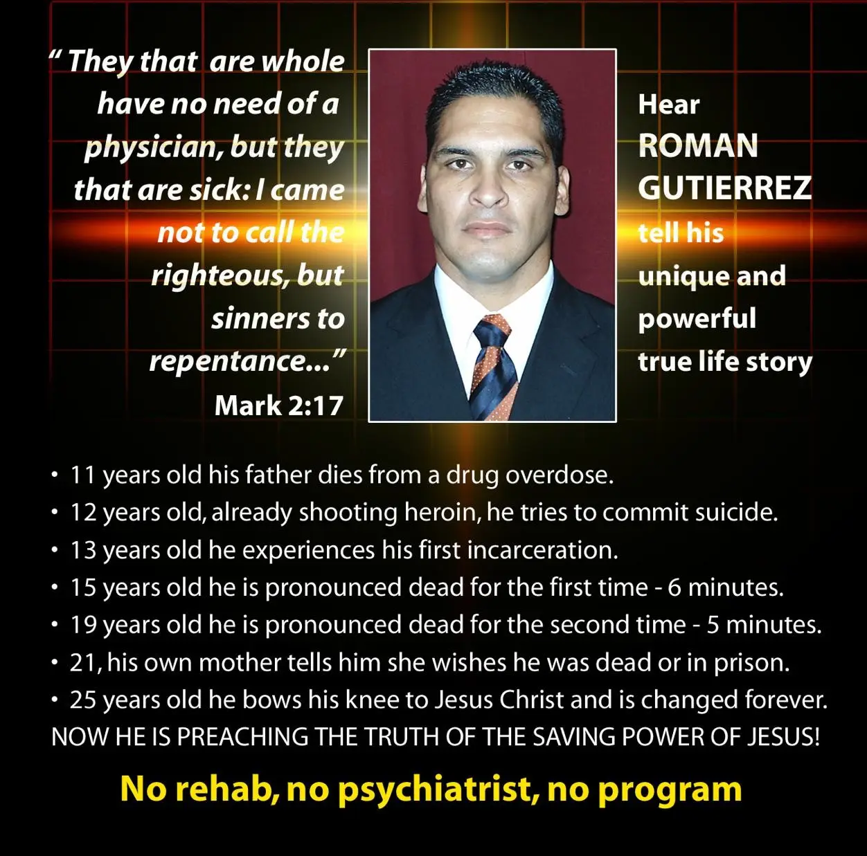 Roman Gutierrez's testimony poster